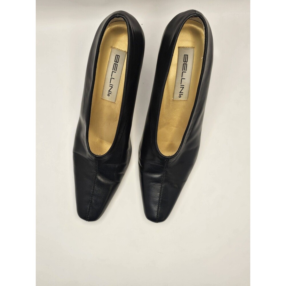 Bellini Cassie Women's Black Patent Leather Pumps Size 9M, 3 inch block heels - Picture 3 of 7